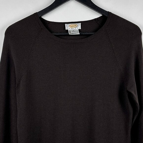 Talbots Brown Lightweight Scoop Neck Sweater Rayon Nylon Size Small Petite SP - Picture 2 of 10